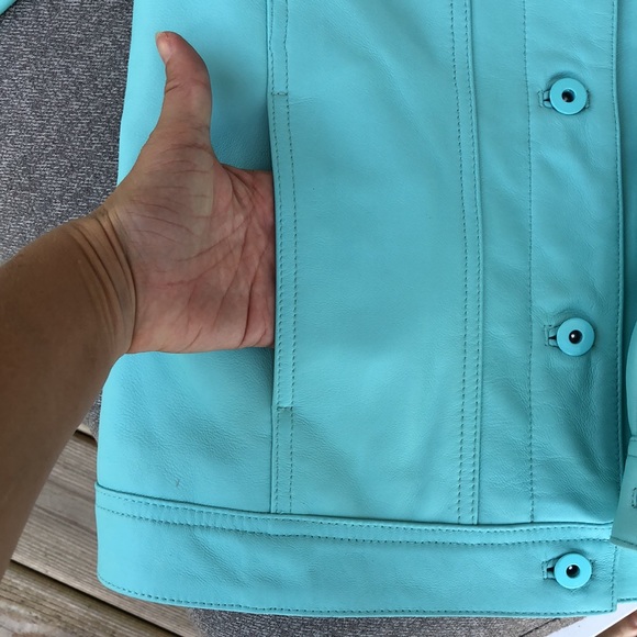 NWOT! - D & Co 100% Genuine Lamb Leather Button Front Jacket - Picture 5 of 10